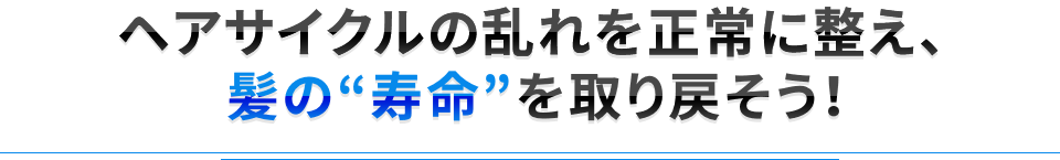 髪の“寿命”を取り戻そう！