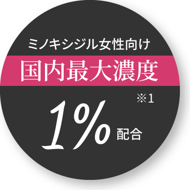 ミノキシジル女性向け国内最大濃度1％配合※1